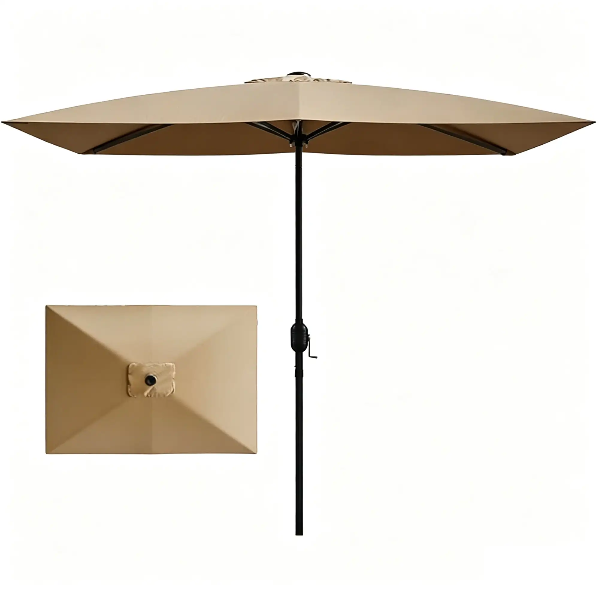 10x6.5ft Rectangular Patio Umbrella with Crank Handle, Outdoor Market Umbrella with 6 Sturdy Umbrella Ribs, Waterproof, Tan
10x6.5ft Rectangular Patio Umbrella with Crank Handle, Outdoor Market Umbrella with 6 Sturdy Umbrella Ribs, Waterproof, Tan
