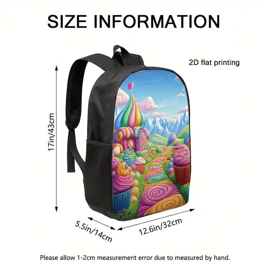 Large Capacity Candy Wonderland Print Backpack Lightweight Travel Commuting Adjustable Straps Washable Zipper Durable Fabric
Large Capacity Candy Wonderland Print Backpack Lightweight Travel Commuting Adjustable Straps Washable Zipper Durable Fabric