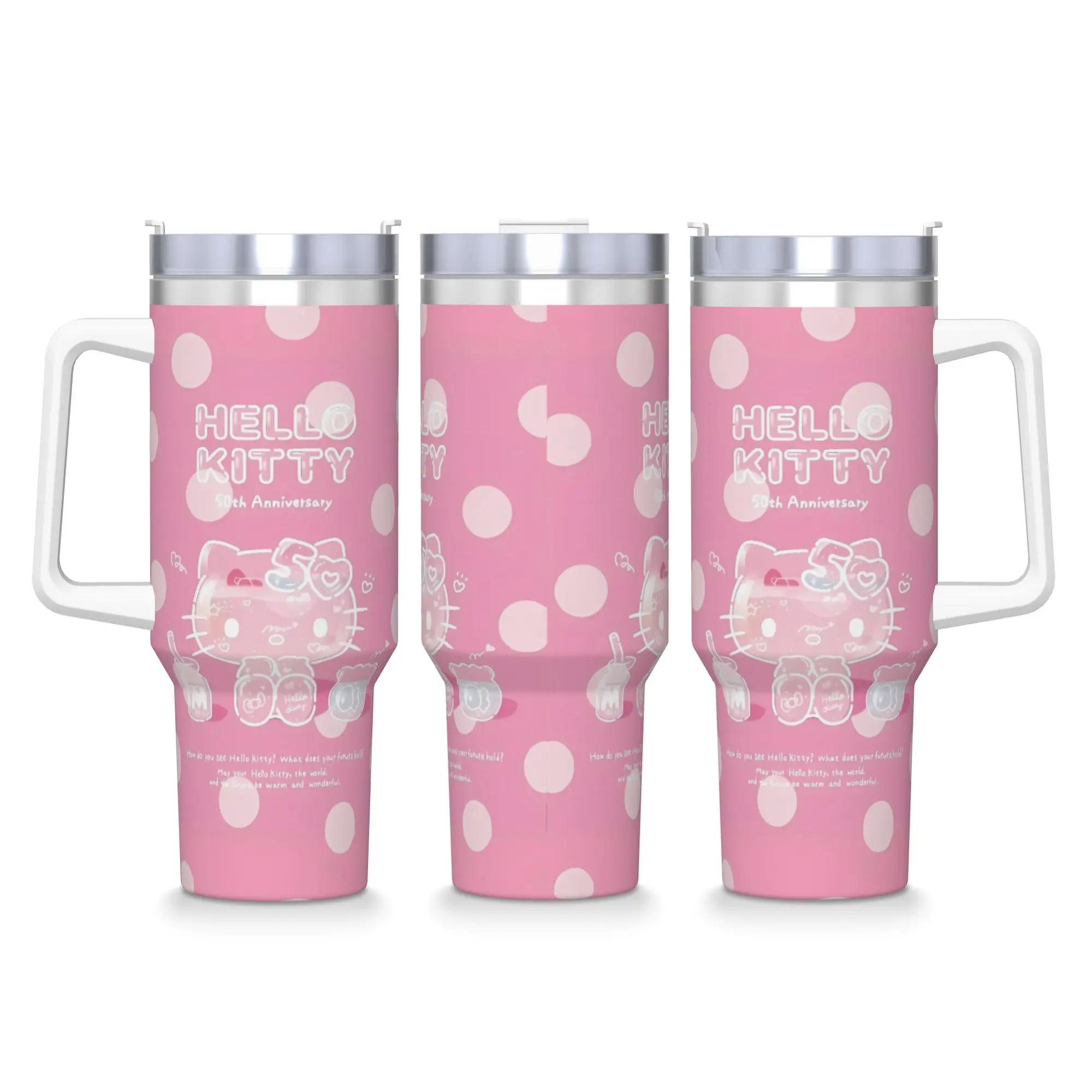 Hello Kitty 50-летний стакан из нержавеющей стали, дорожные кружки, большие чашки, изолированные холодные напитки, чай с молоком, бутылка для воды
Hello Kitty 50-летний стакан из нержавеющей стали, дорожные кружки, большие чашки, изолированные холодные напитки, чай с молоком, бутылка для воды