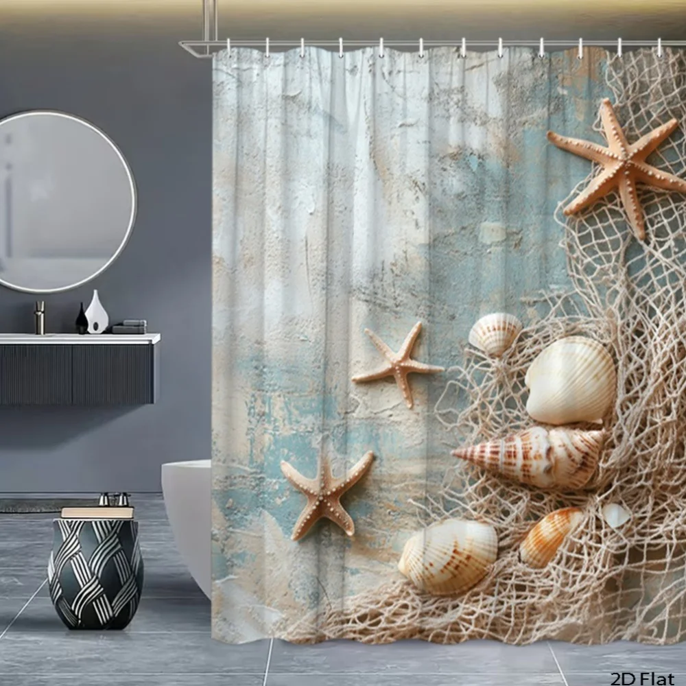 Nautical Beach Ocean Shower Curtain Starfish Seashell Print Coastal Tropical Bathroom Decor Polyester Waterproof Liner Curtain
Nautical Beach Ocean Shower Curtain Starfish Seashell Print Coastal Tropical Bathroom Decor Polyester Waterproof Liner Curtain