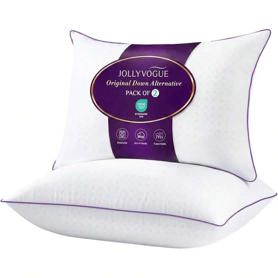 J Pillows Queen Size Set Of 2, Soft Supportive Bed Pillows With Super Soft Down Alternative Fill, Luxury Fluffy Hotel Quality F
J Pillows Queen Size Set Of 2, Soft Supportive Bed Pillows With Super Soft Down Alternative Fill, Luxury Fluffy Hotel Quality F