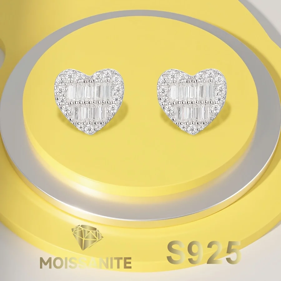 Heart Moissanite Earrings 925 Sterling Silver Stud Earring for Women with Gra Certificate New 2025
Heart Moissanite Earrings 925 Sterling Silver Stud Earring for Women with Gra Certificate New 2025