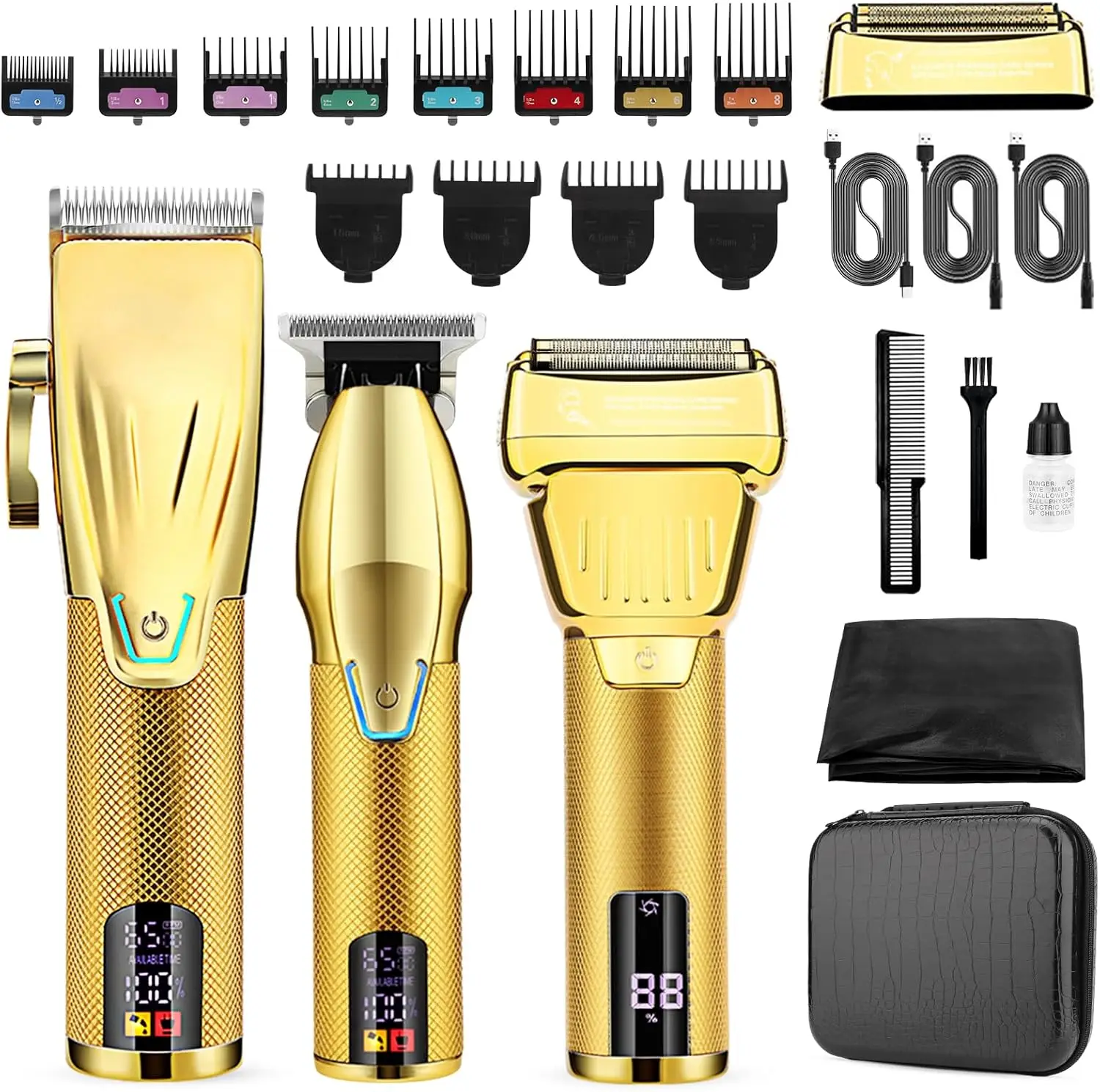 Professional Cordless Men's Hair Clipper, Beard Trimmer & Electric Shaver Set with Bag - All-in-One Grooming Kit
Professional Cordless Men's Hair Clipper, Beard Trimmer & Electric Shaver Set with Bag - All-in-One Grooming Kit