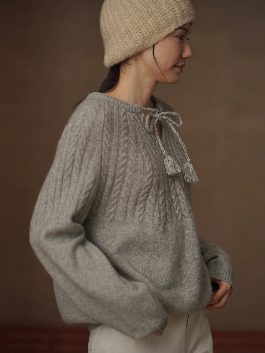 Adjustable Knitted Woolen Bear Fur Sweater Vintage Knot Loose Fit Comfortable Daily Wear round Ne Long Sve Top
Adjustable Knitted Woolen Bear Fur Sweater Vintage Knot Loose Fit Comfortable Daily Wear round Ne Long Sve Top