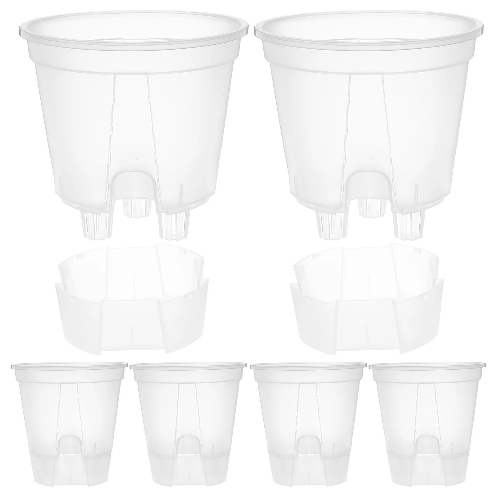 6PCS Self Watering Lazy Pot Transparent Planter Drainage Holes PP Plastic Nursery Flower Pots Indoor Plants
6PCS Self Watering Lazy Pot Transparent Planter Drainage Holes PP Plastic Nursery Flower Pots Indoor Plants