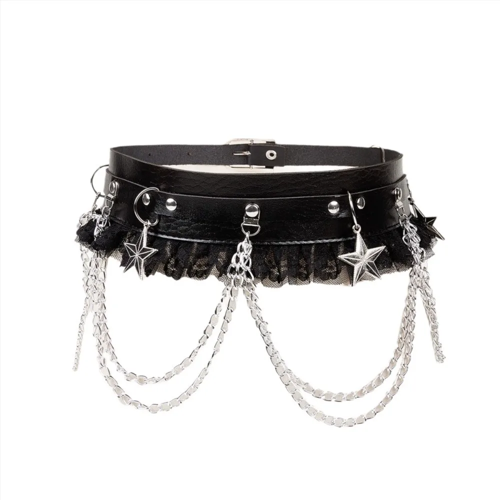 New Double-Layer Chain Belt Single-Breasted Buttonhole Lace Belt Star Embellished Lace Up Corset Belt Hip Hop Outfit
New Double-Layer Chain Belt Single-Breasted Buttonhole Lace Belt Star Embellished Lace Up Corset Belt Hip Hop Outfit