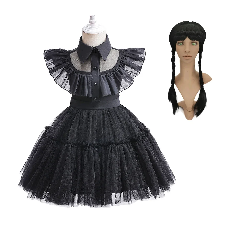 Halloween Wednesday Cosplay Costume 0-6-year-old Baby Fashion Hollow lace princess dress carnival girls black evening dress
Halloween Wednesday Cosplay Costume 0-6-year-old Baby Fashion Hollow lace princess dress carnival girls black evening dress