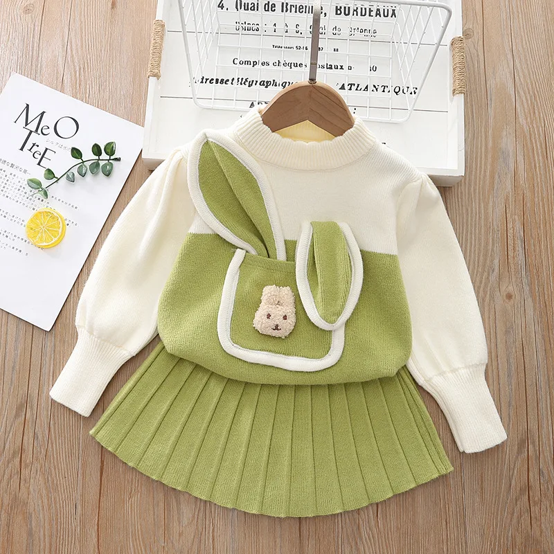 Girls Knitted Clothes Sets Dress Spring Autumn Children Woolen Sweater Coats Skirts 2pcs Party Suit For Baby 1 To 6 Years Outfit
Girls Knitted Clothes Sets Dress Spring Autumn Children Woolen Sweater Coats Skirts 2pcs Party Suit For Baby 1 To 6 Years Outfit