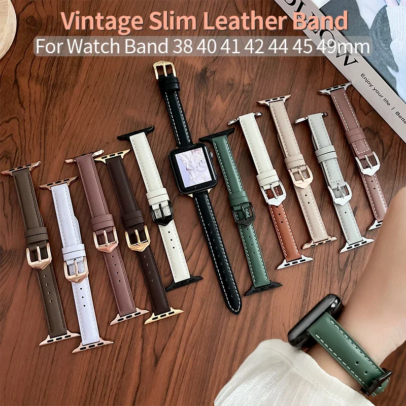 Slim Leather Strap for Apple Watch Band 9 8 7 41 45mm Ultra 49mm Replacement Wristband for iWatch Series 6 5 4 3 Se 40 44 Correa
Slim Leather Strap for Apple Watch Band 9 8 7 41 45mm Ultra 49mm Replacement Wristband for iWatch Series 6 5 4 3 Se 40 44 Correa