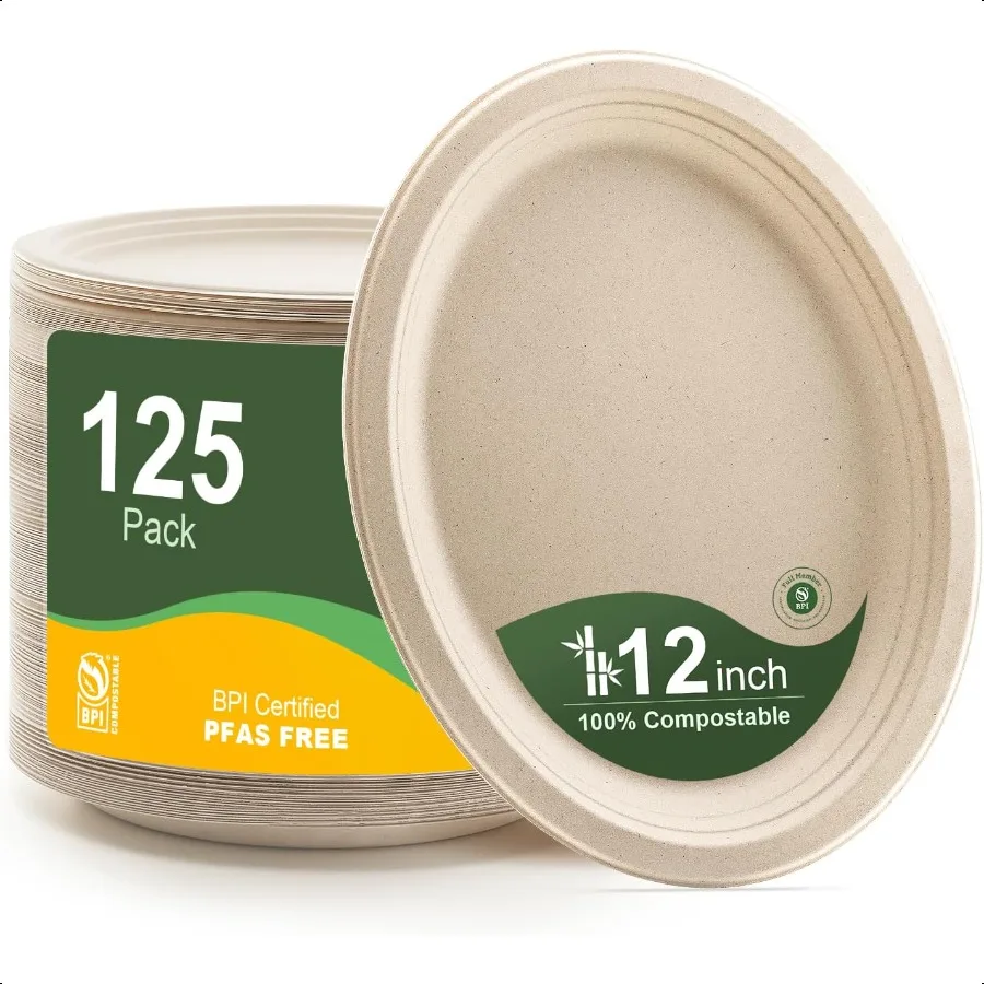 100 Compostable Oval Paper Plates 12 Inch 125Pack Large Heavy Duty Paper Plates Bulk Biodegradable Bagasse EcoFriendly Dinner
100 Compostable Oval Paper Plates 12 Inch 125Pack Large Heavy Duty Paper Plates Bulk Biodegradable Bagasse EcoFriendly Dinner