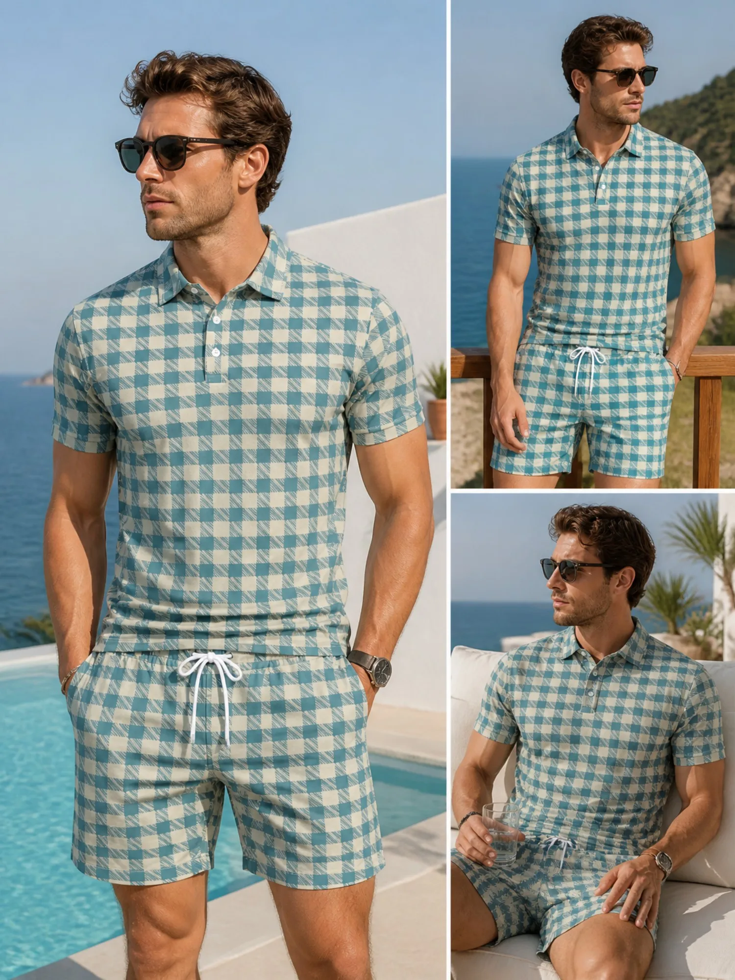 Mens Short Sleeve Polo Shirt and Shorts Set Casual Two Piece Summer Beach Vacation Matching Outfit Soft Easy Relaxed Summer Wear
Mens Short Sleeve Polo Shirt and Shorts Set Casual Two Piece Summer Beach Vacation Matching Outfit Soft Easy Relaxed Summer Wear