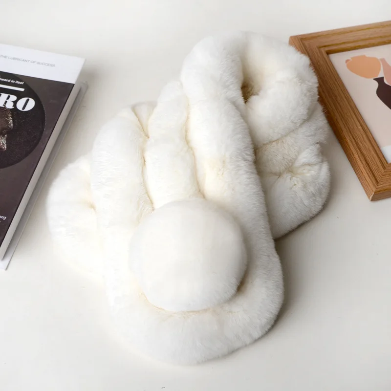 Rabbit Fur Scarf Triple Tube Thickened Solid Color Pom Pom Winter Warm Cold Weather Women Ladies Short Style
Rabbit Fur Scarf Triple Tube Thickened Solid Color Pom Pom Winter Warm Cold Weather Women Ladies Short Style