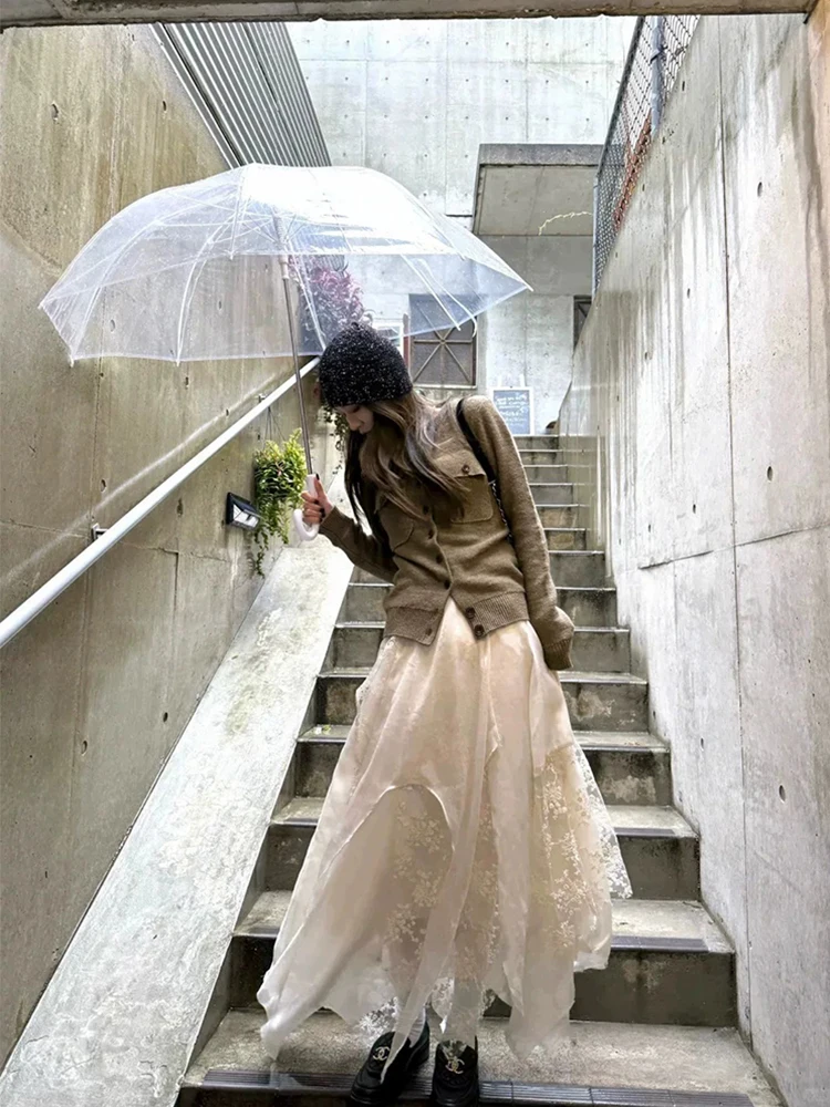 Осенняя асимметричная кружевная юбка с тяжелой вышивкой и асимметричным дизайном, корейская юбка-миди из полиэфирной ткани для поездок на работу
Осенняя асимметричная кружевная юбка с тяжелой вышивкой и асимметричным дизайном, корейская юбка-миди из полиэфирной ткани для поездок на работу