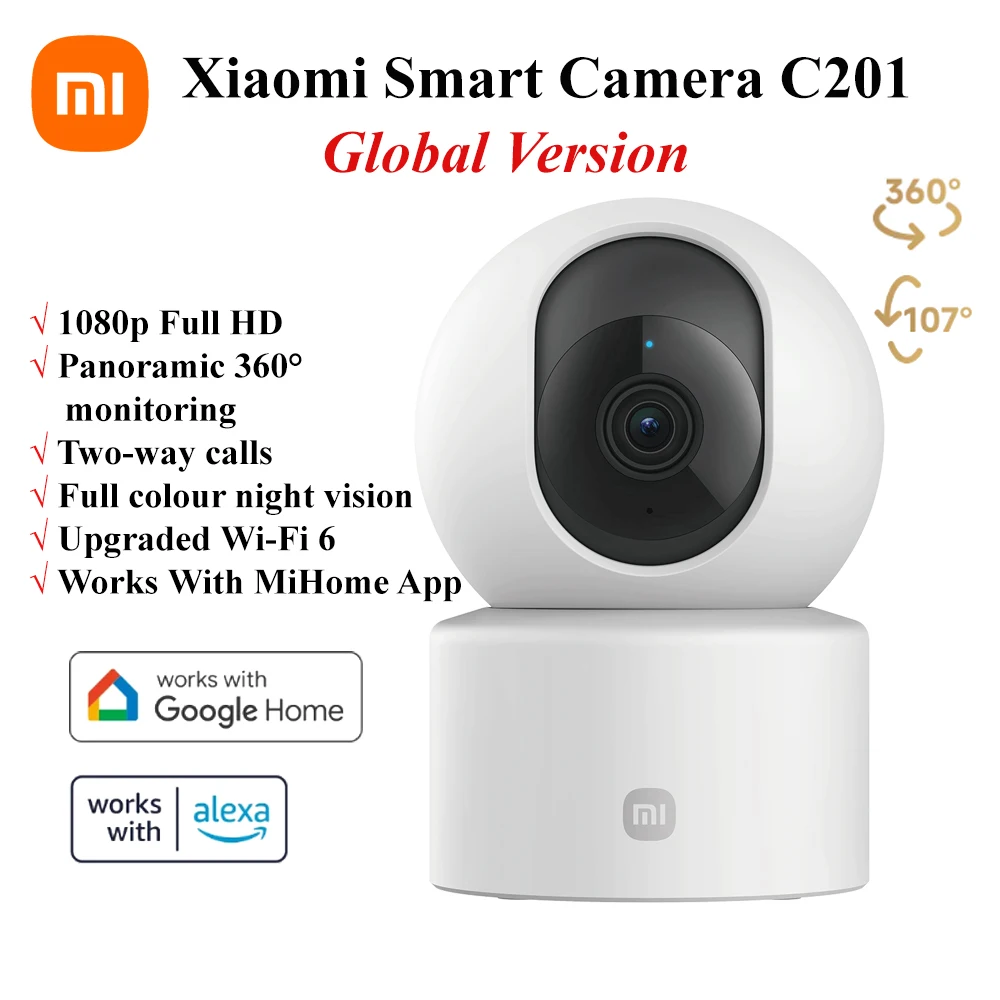 Умная камера Xiaomi C201 1080p HD 360 ° Мониторинг ночного видения Модернизированный Wi-Fi 6, работает с Amazon Alexa или Google Assistant.
Умная камера Xiaomi C201 1080p HD 360 ° Мониторинг ночного видения Модернизированный Wi-Fi 6, работает с Amazon Alexa или Google Assistant.