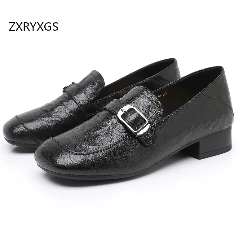 ZXRYXGS Top Layer Sheepskin Retro Deep Mouth Thick Low Heels 2025 New Square Toe Versatile Genuine Leather Women Loafers Shoes
ZXRYXGS Top Layer Sheepskin Retro Deep Mouth Thick Low Heels 2025 New Square Toe Versatile Genuine Leather Women Loafers Shoes