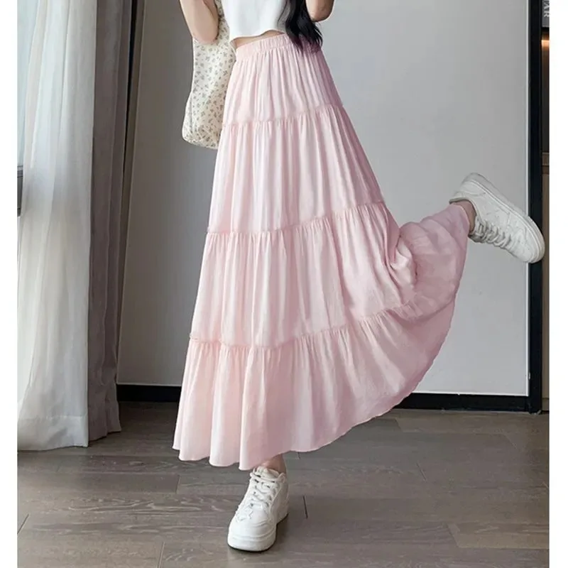 Women's Solid Color Tiered Maxi Skirt High Waist A-line Flowy Ruffle Cake Skirt Casual Summer Long Skirt
Women's Solid Color Tiered Maxi Skirt High Waist A-line Flowy Ruffle Cake Skirt Casual Summer Long Skirt