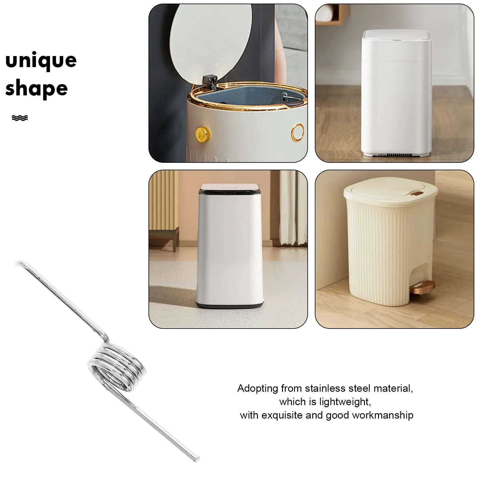 10pcs Heavy-Duty Garbage Can Stainless Steel Spring For Trash Can Lid Replacement Push Style Trash Can Lid Spring Fitting Trash
10pcs Heavy-Duty Garbage Can Stainless Steel Spring For Trash Can Lid Replacement Push Style Trash Can Lid Spring Fitting Trash