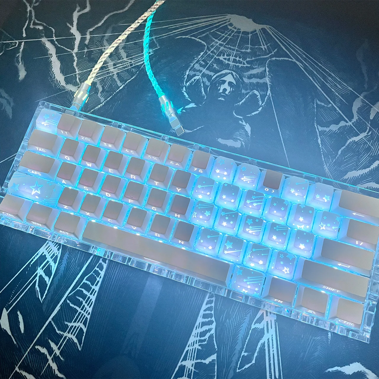 "BOW" new product original height side engraving transparent pbt material white white black custom personalized keycap
"BOW" new product original height side engraving transparent pbt material white white black custom personalized keycap