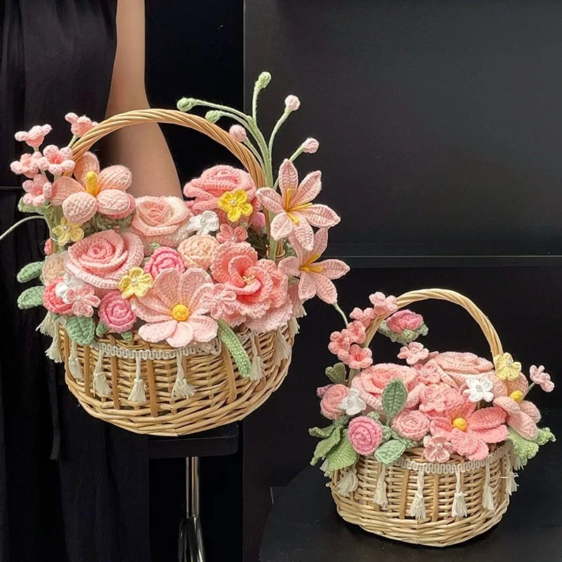 Yarn Crochet Flower Bouquet, Handmade Knitted Bloom Basket, Everlasting Birthday Gift, Present for Women Mom Teacher Friend
Yarn Crochet Flower Bouquet, Handmade Knitted Bloom Basket, Everlasting Birthday Gift, Present for Women Mom Teacher Friend
