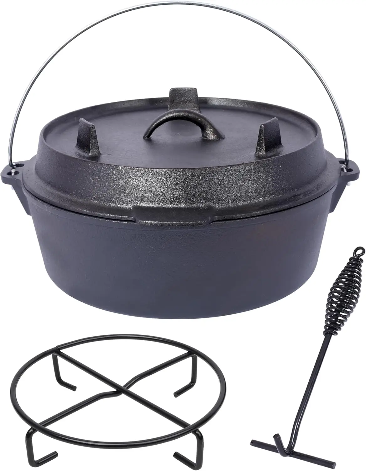 Outdoor Camping Deep Pot for Camping Fireplace Cooking BBQ Baking Campfire, Pre-Seasoned Cast Iron Dutch Oven With Skillet Lid W
Outdoor Camping Deep Pot for Camping Fireplace Cooking BBQ Baking Campfire, Pre-Seasoned Cast Iron Dutch Oven With Skillet Lid W