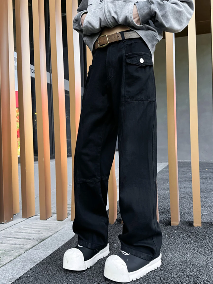 Bla Splicing Workwear Jeans Men's Autumn Winter 3D Tailoring Waed Knife Straight Leg High Street Micro Flared Pants
Bla Splicing Workwear Jeans Men's Autumn Winter 3D Tailoring Waed Knife Straight Leg High Street Micro Flared Pants