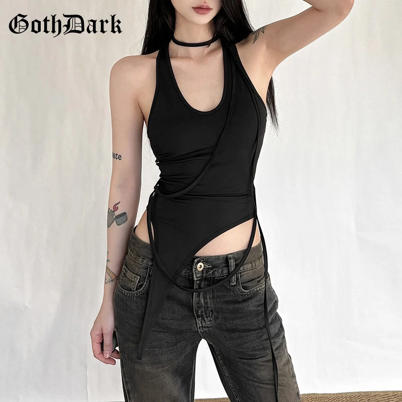 Goth Dark Cyber Y2K Solid Sleeveless T-shirts Punk Fashion Streetwear Mall Gothic Bandage Irregular Tanks Tops Slim Alt Vests
Goth Dark Cyber Y2K Solid Sleeveless T-shirts Punk Fashion Streetwear Mall Gothic Bandage Irregular Tanks Tops Slim Alt Vests