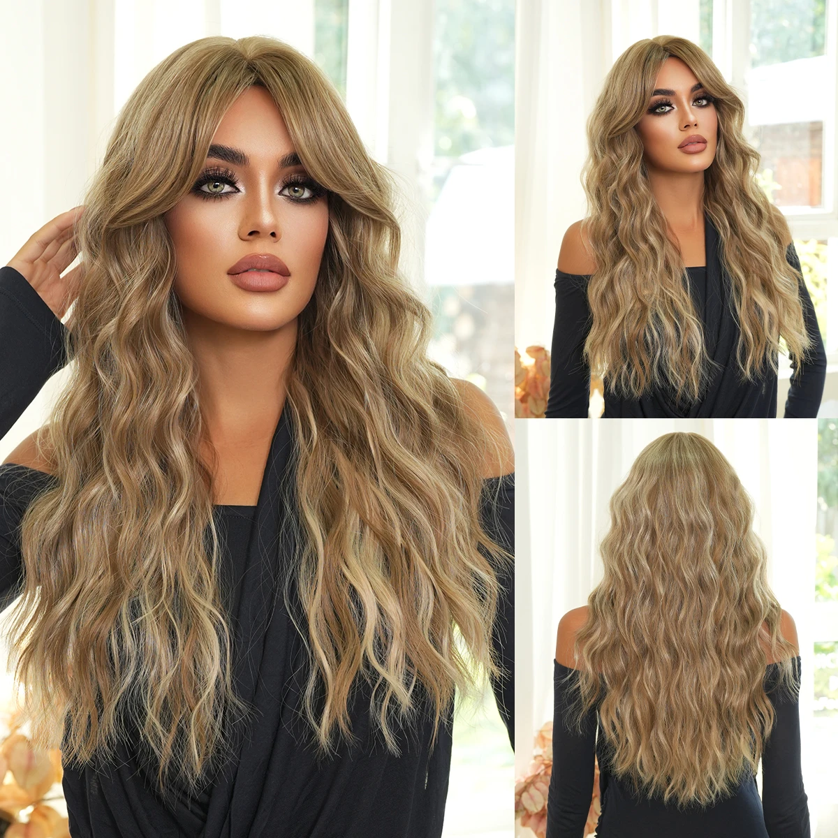 NAMM New Fashion Long Curly Brown Wig Natural Looking Highlight Beige High Quality Fiber Synthetic Wig for Women Daily Use
NAMM New Fashion Long Curly Brown Wig Natural Looking Highlight Beige High Quality Fiber Synthetic Wig for Women Daily Use