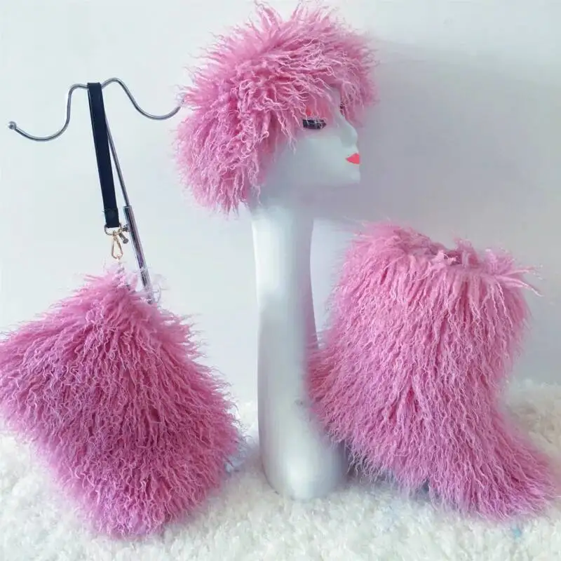 Women's Faux Fur Boots Fur Purse Winter Fashion Sets Fur Headband Female Luxury Furry Snow Boots Plush Warm Fluffy Shoes
Women's Faux Fur Boots Fur Purse Winter Fashion Sets Fur Headband Female Luxury Furry Snow Boots Plush Warm Fluffy Shoes