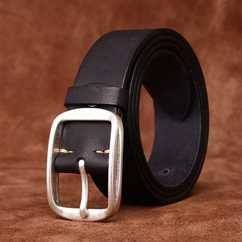 3.8 CM Pure Cowhide Genuine Leather for Men's High Quality Jeans Silver Plated Steel Buckle Belts Cowboy Waistband Male Cintos
3.8 CM Pure Cowhide Genuine Leather for Men's High Quality Jeans Silver Plated Steel Buckle Belts Cowboy Waistband Male Cintos