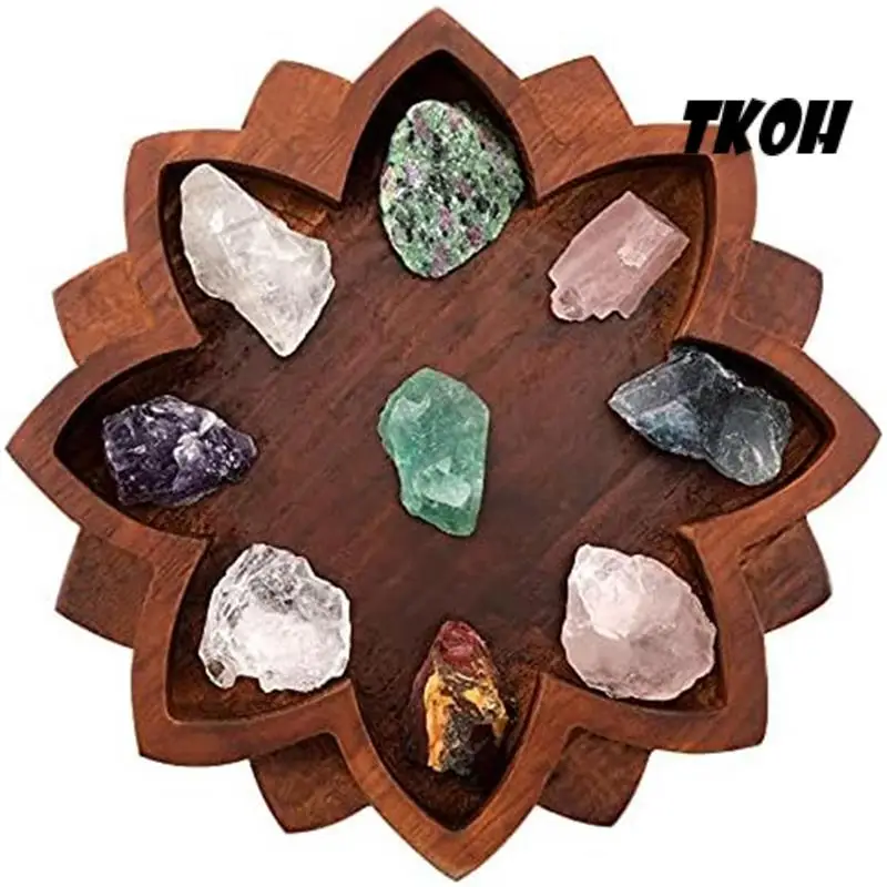 TKOH-6X Lotus Crystal Tray Wooden Lotus Shape Crystal Display Tray Retro Jewelry Essential Oil Crystal Storage Box
TKOH-6X Lotus Crystal Tray Wooden Lotus Shape Crystal Display Tray Retro Jewelry Essential Oil Crystal Storage Box