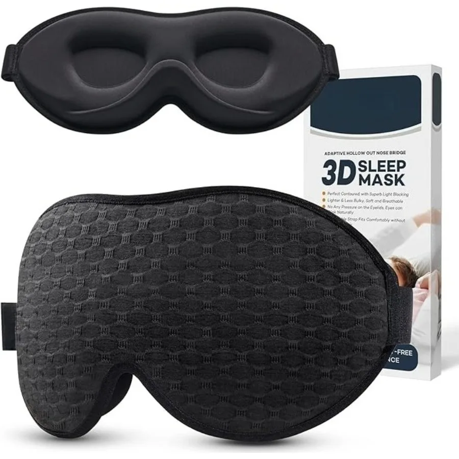 Sleep Mask for Side Sleeper, Eye Mask Sleeping Women Men, 100% Light Blocking 3D Contoured Cup Sleeping Mask Soft No Eye Pressure Cover Blindfold Night Shade for Travel Nap Yoga, Black
Sleep Mask for Side Sleeper, Eye Mask Sleeping Women Men, 100% Light Blocking 3D Contoured Cup Sleeping Mask Soft No Eye Pressure Cover Blindfold Night Shade for Travel Nap Yoga, Black