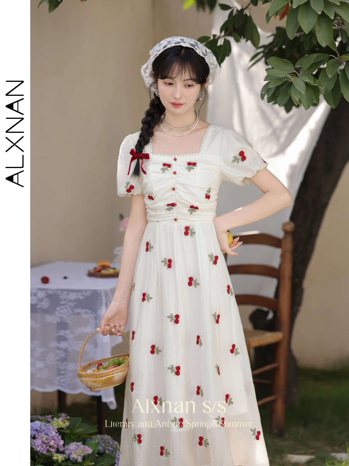 ALXNAN Women's Summer Dress 2024 Sweet Cherry Embroidery Frenchy Square Neck Smocked Back Fitted A Line Midi Dresses L35619
ALXNAN Women's Summer Dress 2024 Sweet Cherry Embroidery Frenchy Square Neck Smocked Back Fitted A Line Midi Dresses L35619