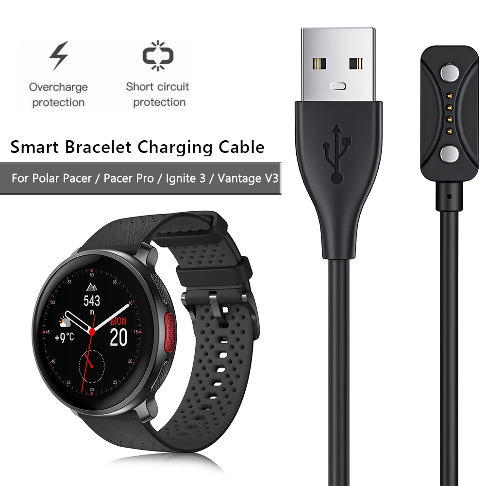 1m Magnetic USB Charging Cable Charger Dock Power Charge Wire Power Charger Cable for Polar Pacer/Pacer Pro/Ignite 3/Vantage V3
1m Magnetic USB Charging Cable Charger Dock Power Charge Wire Power Charger Cable for Polar Pacer/Pacer Pro/Ignite 3/Vantage V3