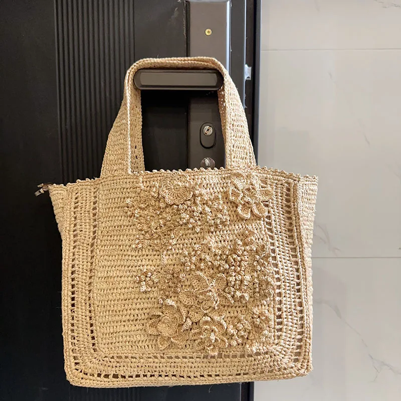 Bohemian Travel Straw Bags Summer Flower Woven Tote Bag for Women Imported Raffia Grass Classic Women's Fashion Bags Handbag
Bohemian Travel Straw Bags Summer Flower Woven Tote Bag for Women Imported Raffia Grass Classic Women's Fashion Bags Handbag