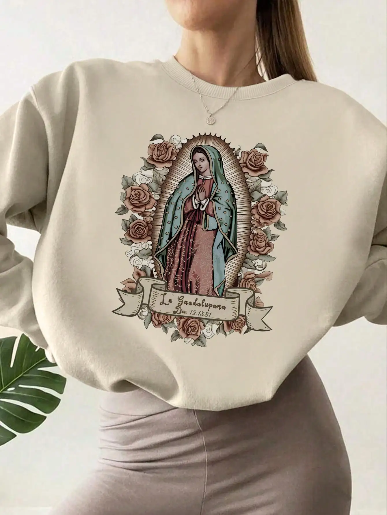 Women's Sweatshirts Women's Floral Virgin Mary Print Round Neck Autumn Sweatshirt Hoodie Vintage Essential Women Sweatshirt 2024
Women's Sweatshirts Women's Floral Virgin Mary Print Round Neck Autumn Sweatshirt Hoodie Vintage Essential Women Sweatshirt 2024
