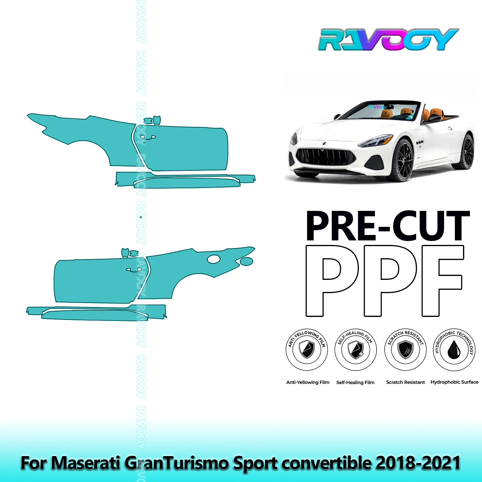 For Maserati GranTurismo Sport convertible 2018-2021 8.5mil Pre-Cut PPF Door & A/B Pillar Kit TPU Paint Protection Film Set
For Maserati GranTurismo Sport convertible 2018-2021 8.5mil Pre-Cut PPF Door & A/B Pillar Kit TPU Paint Protection Film Set