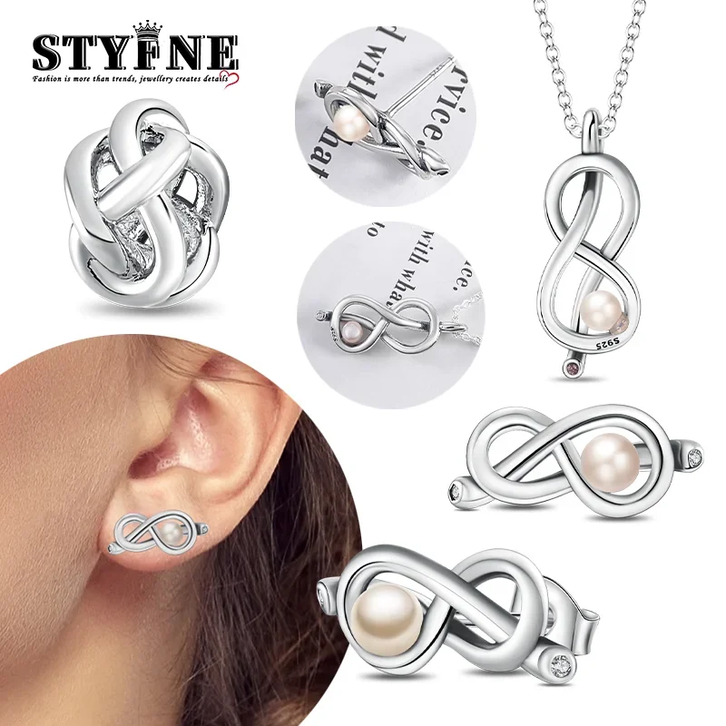 Sterling Silver 925 Forever Love Elegant Pearl Necklace Earrings Jewelry Sets for Women Couple Date Wedding Fine Gift Matching
Sterling Silver 925 Forever Love Elegant Pearl Necklace Earrings Jewelry Sets for Women Couple Date Wedding Fine Gift Matching