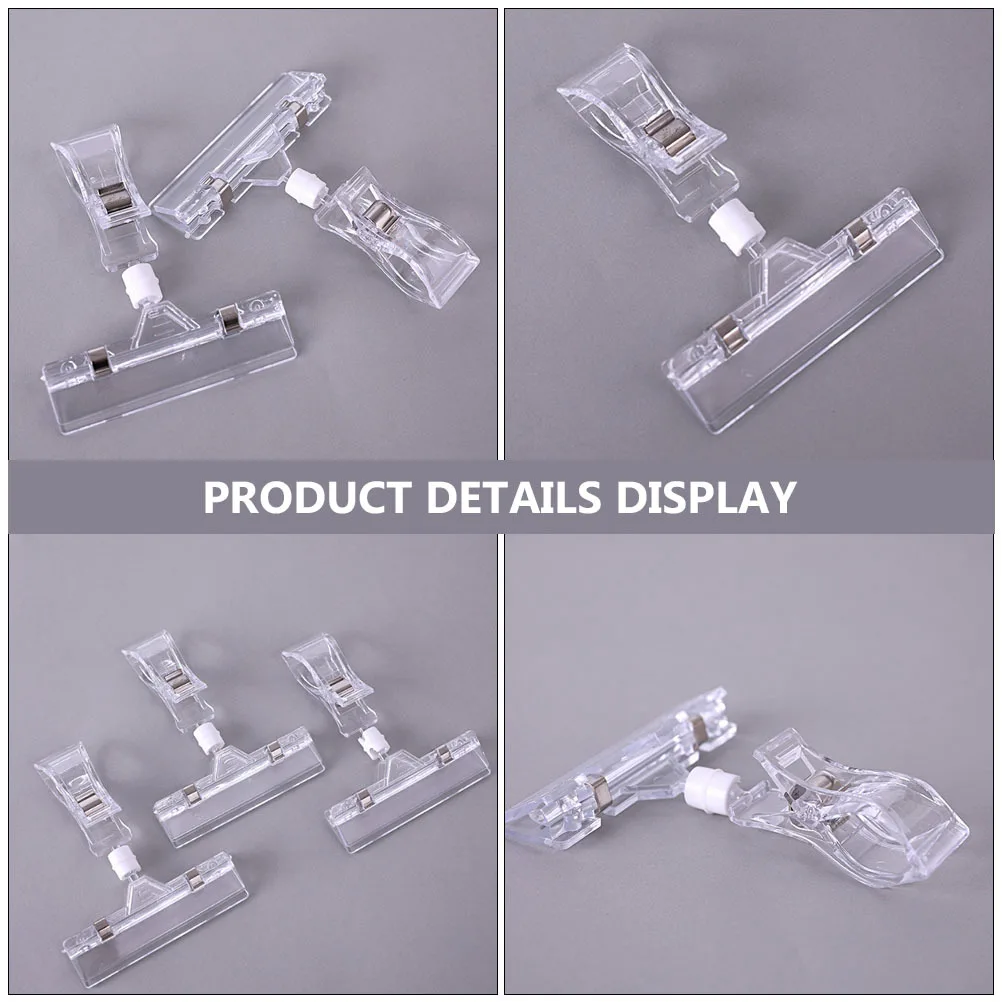 25Pcs Transparent Merchandise Sign Clip Plastic Price Tag Clamp with Ball Knuckle Rotating Display Holder for Store Exhibition
25Pcs Transparent Merchandise Sign Clip Plastic Price Tag Clamp with Ball Knuckle Rotating Display Holder for Store Exhibition