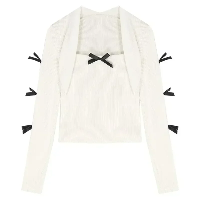 Sweet Pullovers Tops 2024 Women Clothing Square Collar Long Sleeve Tunic Sueter Mujer Bow Hollow Out Knitted Cropped Sweater
Sweet Pullovers Tops 2024 Women Clothing Square Collar Long Sleeve Tunic Sueter Mujer Bow Hollow Out Knitted Cropped Sweater