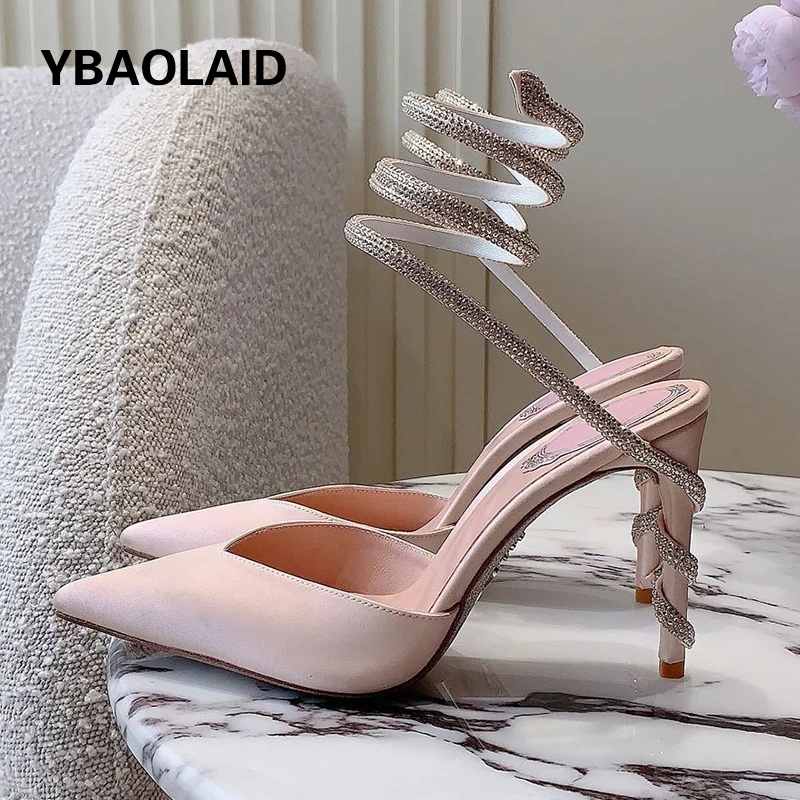 Crystal Snake Ankle Strap Women Sandals Silk Satin Pointed Toe High Heels Pump 2024 New Cross Slip on Party Runway Shoes Velvet
Crystal Snake Ankle Strap Women Sandals Silk Satin Pointed Toe High Heels Pump 2024 New Cross Slip on Party Runway Shoes Velvet