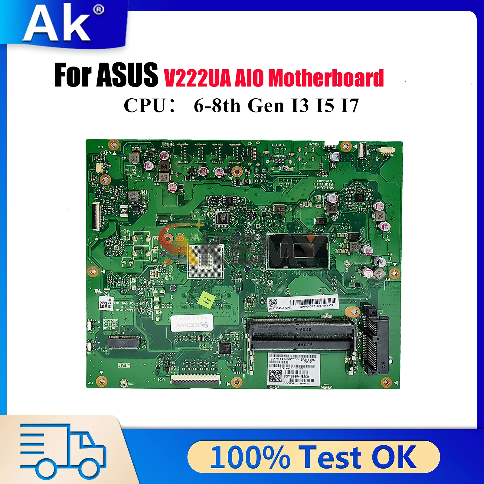 Материнская плата V222UA для ASUS Vivo AiO V222U V222UA, материнская плата с процессором I3 I5 I7, 100% тестирование, ОК, быстрая доставка, высокое качество
Материнская плата V222UA для ASUS Vivo AiO V222U V222UA, материнская плата с процессором I3 I5 I7, 100% тестирование, ОК, быстрая доставка, высокое качество