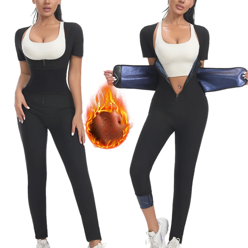 Naisstoo Sauna Suit Women for Weight Loss Full Body Shaper Slimming Shirt Heat Trapping Sweat Suits with Waist Trainer Belt 
Naisstoo Sauna Suit Women for Weight Loss Full Body Shaper Slimming Shirt Heat Trapping Sweat Suits with Waist Trainer Belt