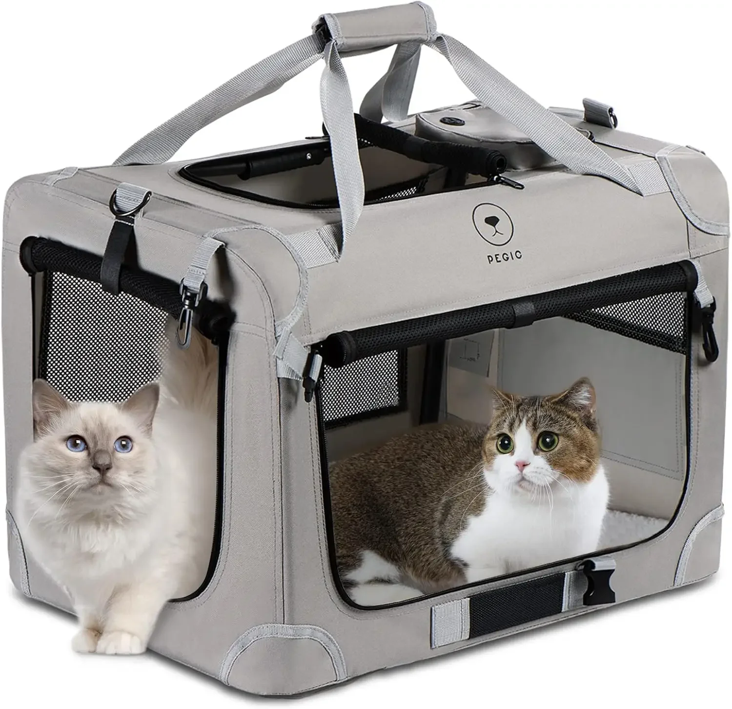 Extra Large Cat Carrier for 2 Cats, Portable Soft Sided Pet Travel Carrier, 24"x16"x16"
Extra Large Cat Carrier for 2 Cats, Portable Soft Sided Pet Travel Carrier, 24"x16"x16"