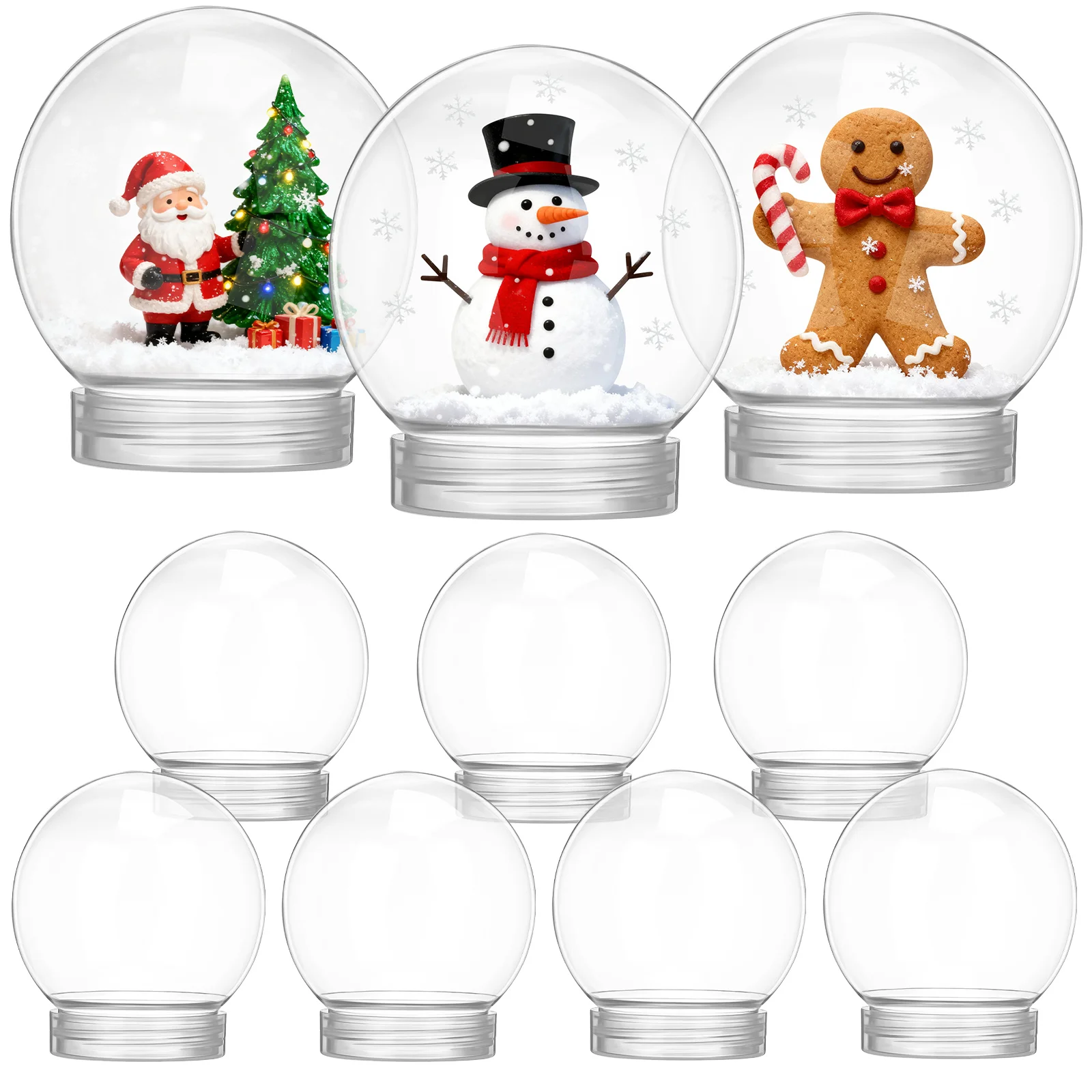 10Pcs DIY Snow Globe Plastic Clear Water Globes Empty Round Ball Shape Craft Supplies Xmas Christmas Decor Prop
10Pcs DIY Snow Globe Plastic Clear Water Globes Empty Round Ball Shape Craft Supplies Xmas Christmas Decor Prop