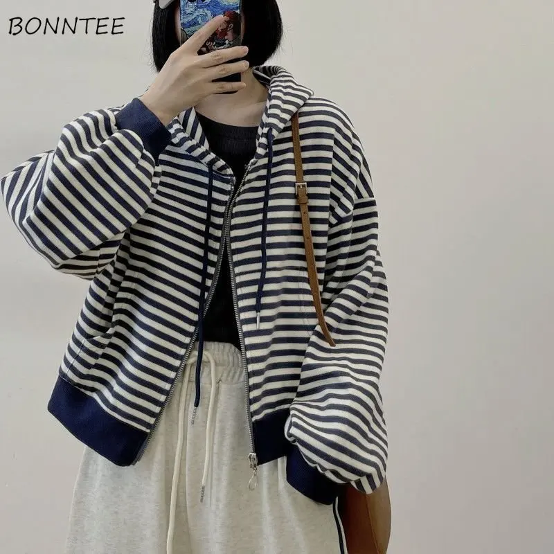 Vintage Striped Hoodies Women Spring Autumn Students American Style Cropped Leisure Baggy All-match Street Chic Popular Harajuku
Vintage Striped Hoodies Women Spring Autumn Students American Style Cropped Leisure Baggy All-match Street Chic Popular Harajuku