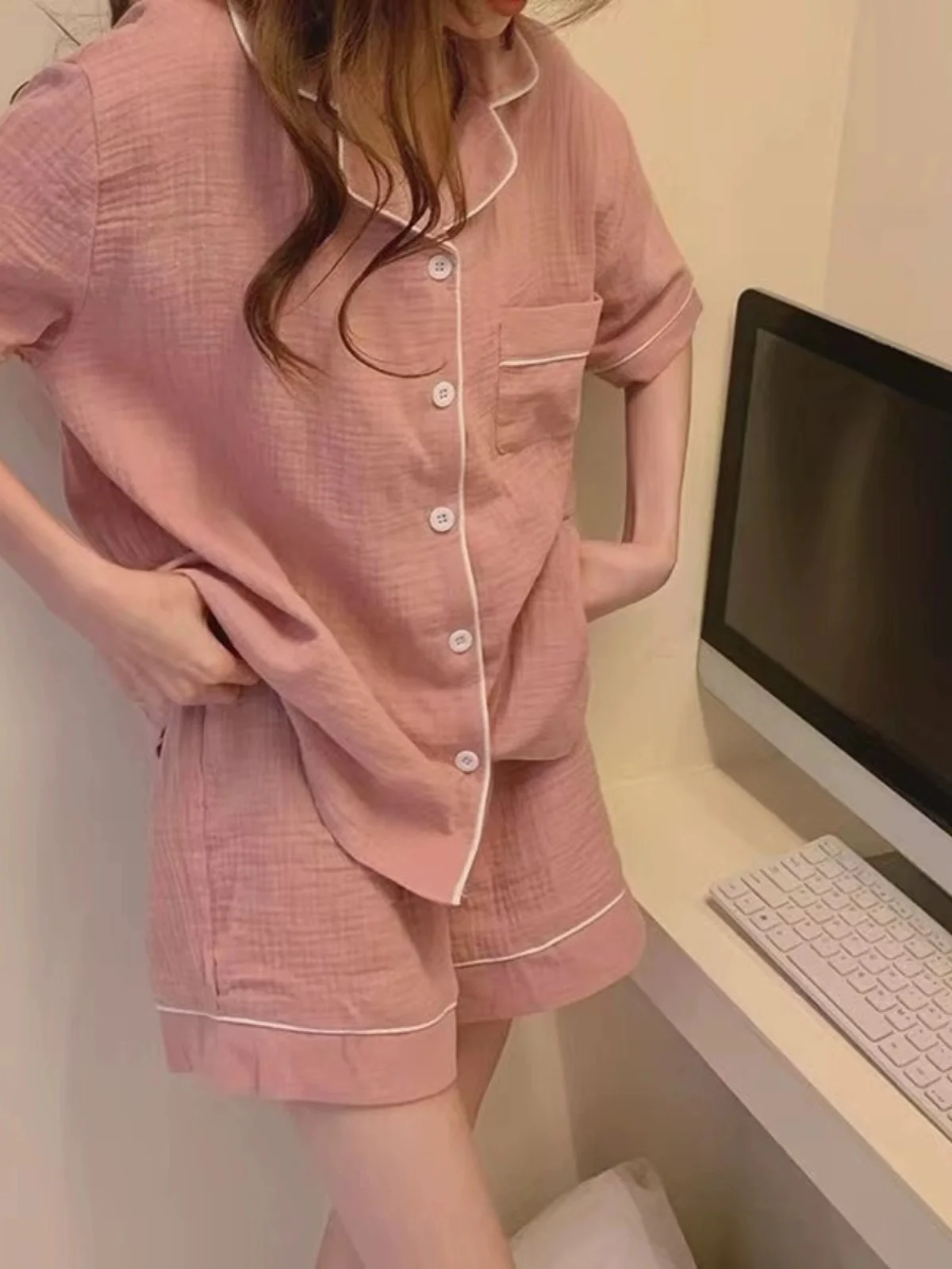 Lightweight ort Sve Cotton Pajamas Women's Summer Home Clothes Comfortable Skin-friendly Korean Sle Sweet Student S...
Lightweight ort Sve Cotton Pajamas Women's Summer Home Clothes Comfortable Skin-friendly Korean Sle Sweet Student S...