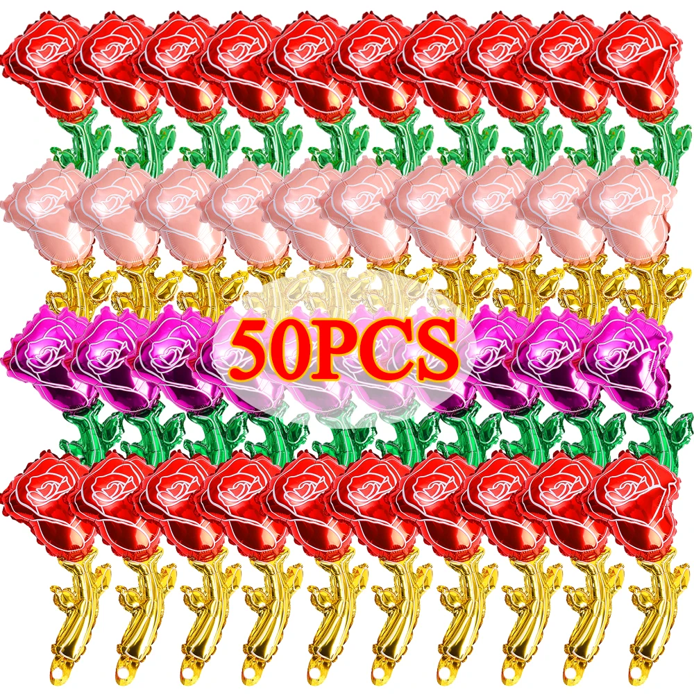 5-50Pcs Aluminum Film Rose Balloon Valentines Day Artificial Rose Bouquet Proposal Wedding Ceremony Party Decoration Supplies
5-50Pcs Aluminum Film Rose Balloon Valentines Day Artificial Rose Bouquet Proposal Wedding Ceremony Party Decoration Supplies