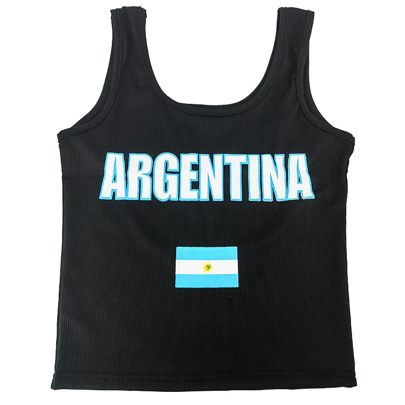 Summer Y2k Black Letter ARGENTINA Printed Tops Women Aesthetics Push Up Camis Female Sleeveless Hottie Open Navel Small Crop Top
Summer Y2k Black Letter ARGENTINA Printed Tops Women Aesthetics Push Up Camis Female Sleeveless Hottie Open Navel Small Crop Top