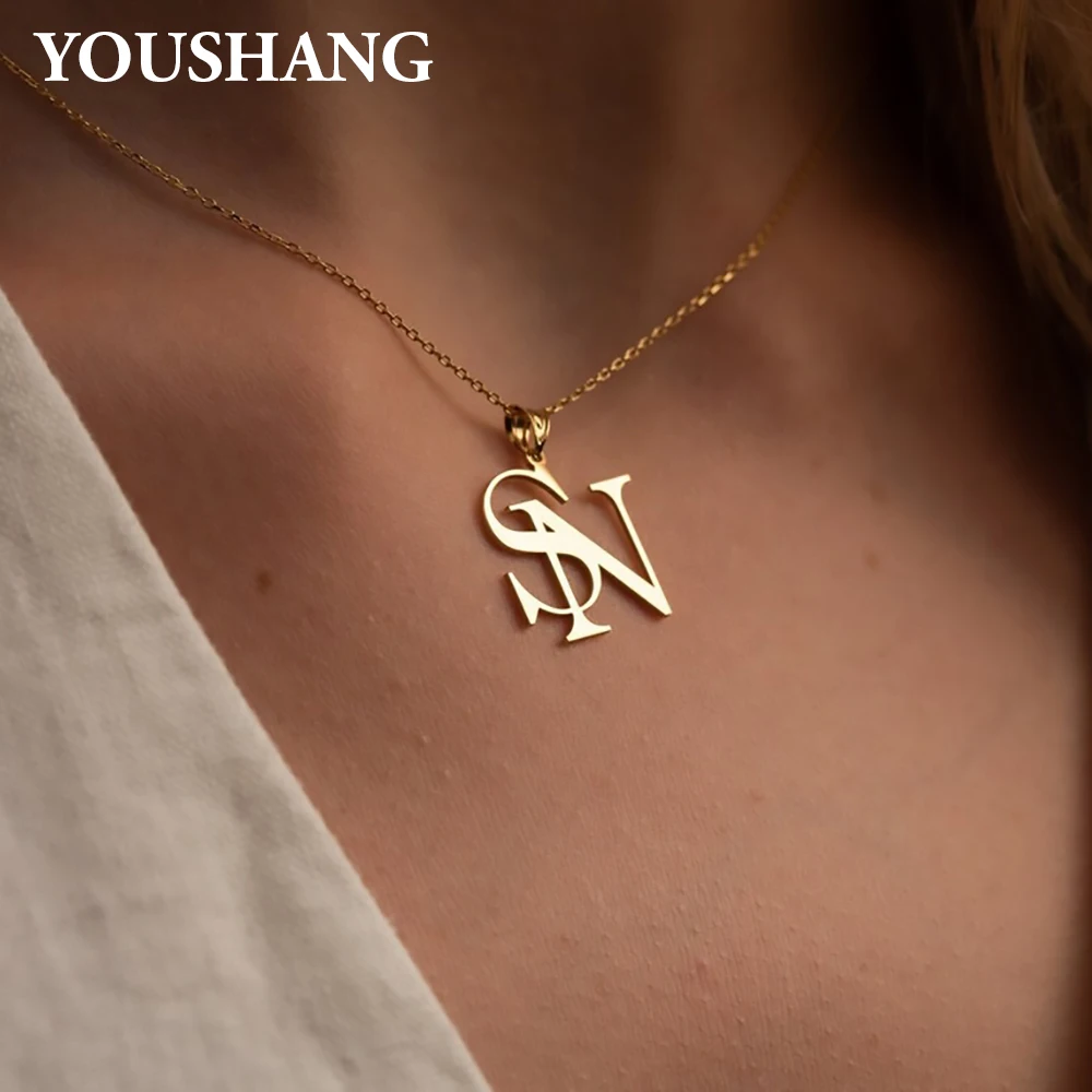 Customized Couple's Initials Necklace Stainless Steel Personalized Double Letter Pendent Golden Color Birthday Gift for Lover
Customized Couple's Initials Necklace Stainless Steel Personalized Double Letter Pendent Golden Color Birthday Gift for Lover