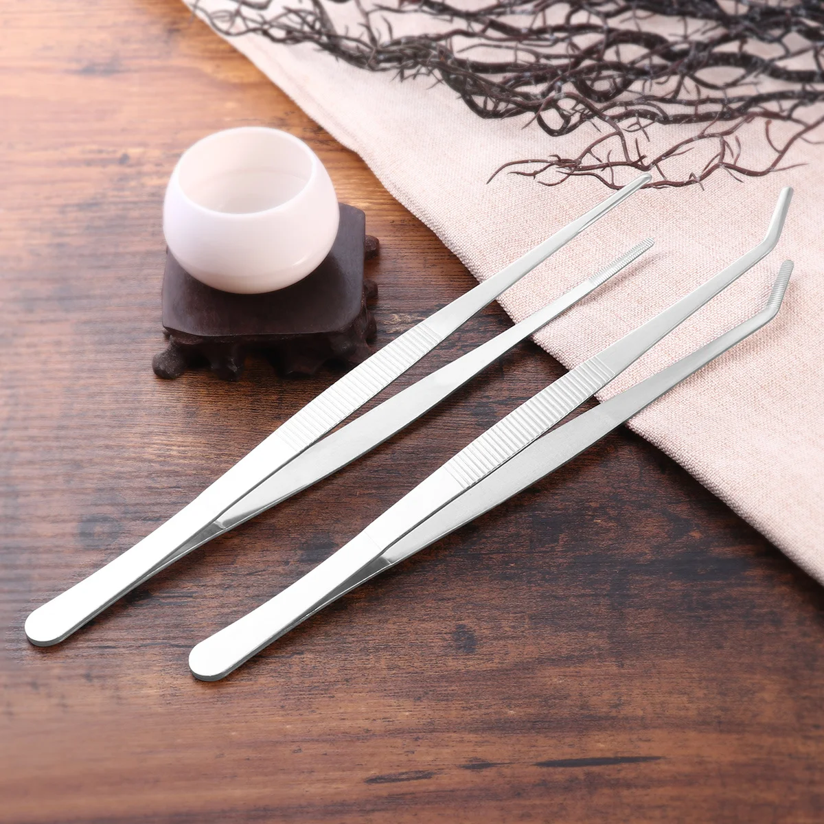 2Pcs Silver Stainless Steel Tweezers 25Cm Length Straight Angled Tips for DIY Electronics Sewing Medical Use Feeding Tongs
2Pcs Silver Stainless Steel Tweezers 25Cm Length Straight Angled Tips for DIY Electronics Sewing Medical Use Feeding Tongs